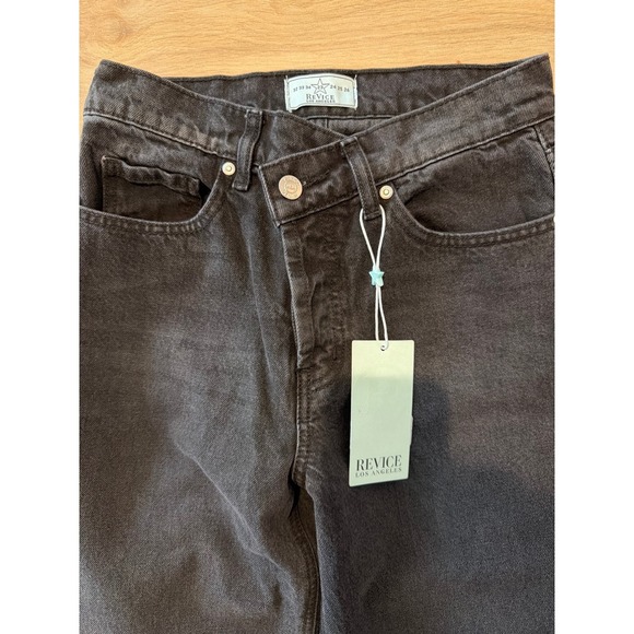 Revice Denim Venus Flares Jeans Washed Black Crossover Fly Wide Leg Size 23 NWT - Picture 2 of 7